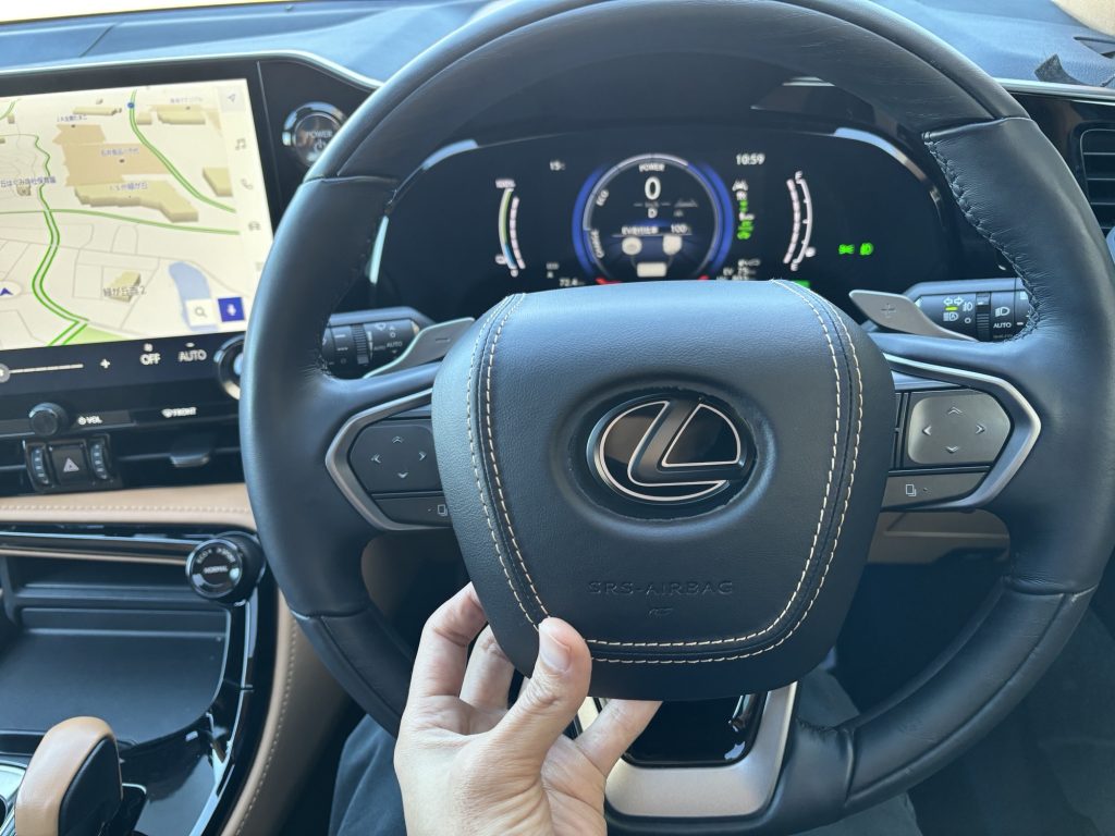 レクサスNX ホーンパッド ヘーゼル ステアリングエンブレムイルミ